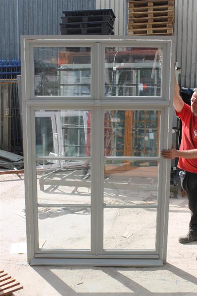 Grote foto hardhout raamkozijn met openslaande ramen 138 217 doe het zelf en verbouw kozijnen en schuifpuien