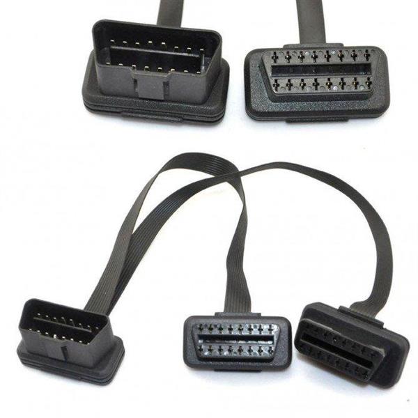 Grote foto obd 2 y splitter kabel plat 16 pins 40cm auto onderdelen auto gereedschap
