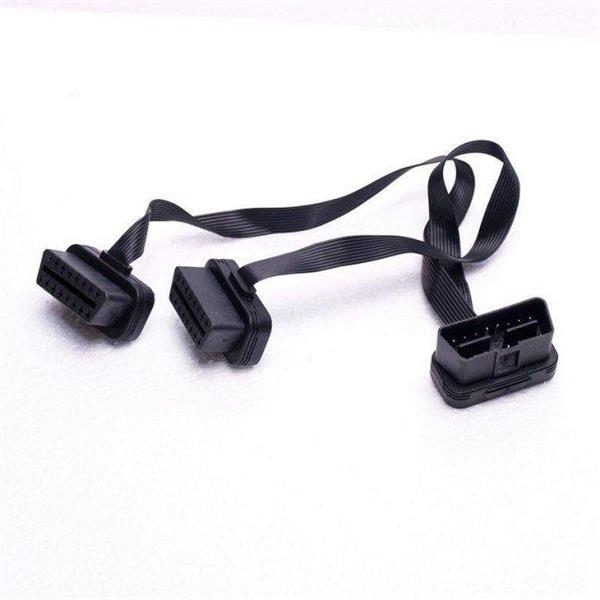 Grote foto obd 2 y splitter kabel plat 16 pins 40cm auto onderdelen auto gereedschap