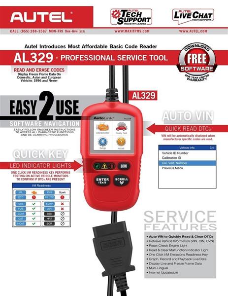 Grote foto autel autolink al329 obd ii can universele foutcodelezer auto onderdelen auto gereedschap