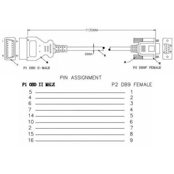 Grote foto obd2 serieel interface db9 adapter rs232 auto onderdelen auto gereedschap