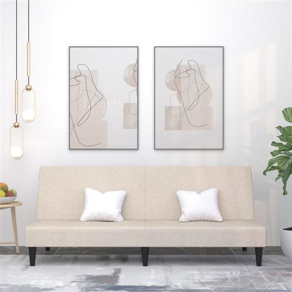 Grote foto slaapbank 2 zits microvezelstof cr mekleurig huis en inrichting bankstellen