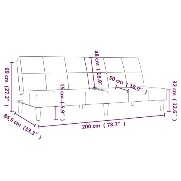 Grote foto slaapbank 2 zits microvezelstof cr mekleurig huis en inrichting bankstellen