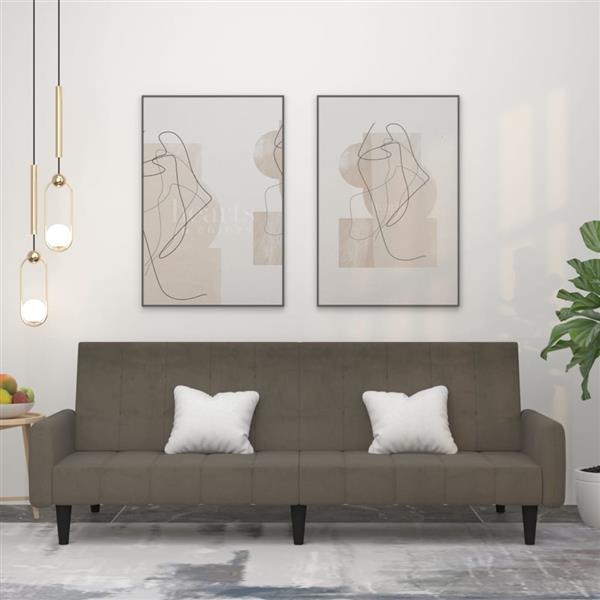 Grote foto slaapbank 2 zits microvezelstof donkergrijs huis en inrichting bankstellen