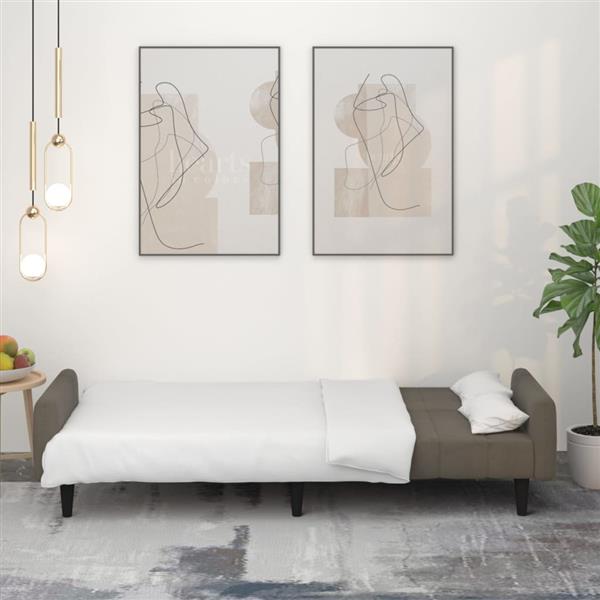 Grote foto slaapbank 2 zits microvezelstof donkergrijs huis en inrichting bankstellen