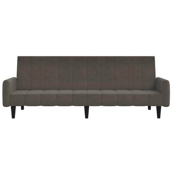 Grote foto slaapbank 2 zits microvezelstof donkergrijs huis en inrichting bankstellen