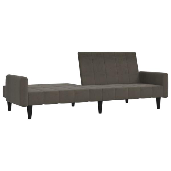 Grote foto slaapbank 2 zits microvezelstof donkergrijs huis en inrichting bankstellen