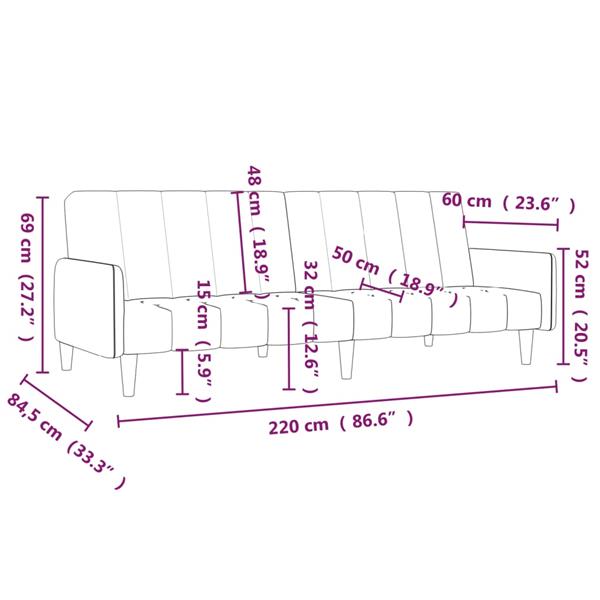 Grote foto slaapbank 2 zits microvezelstof lichtgrijs huis en inrichting bankstellen