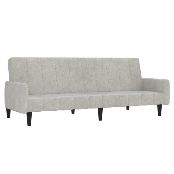 Grote foto slaapbank 2 zits microvezelstof lichtgrijs huis en inrichting bankstellen