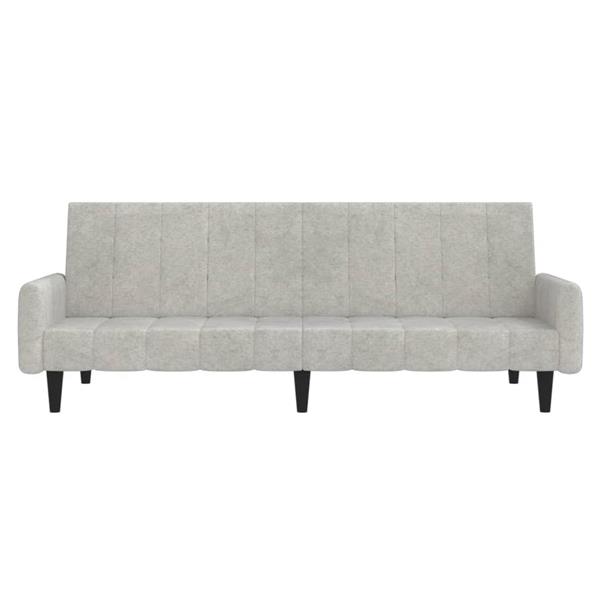 Grote foto slaapbank 2 zits microvezelstof lichtgrijs huis en inrichting bankstellen