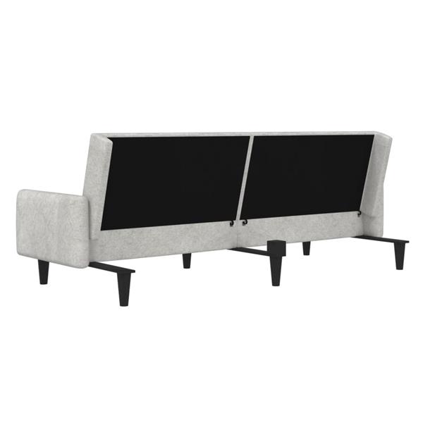 Grote foto slaapbank 2 zits microvezelstof lichtgrijs huis en inrichting bankstellen