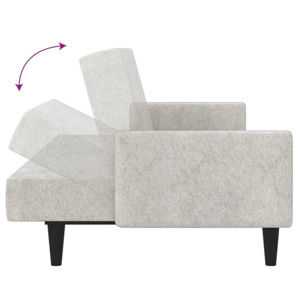 Grote foto slaapbank 2 zits microvezelstof lichtgrijs huis en inrichting bankstellen