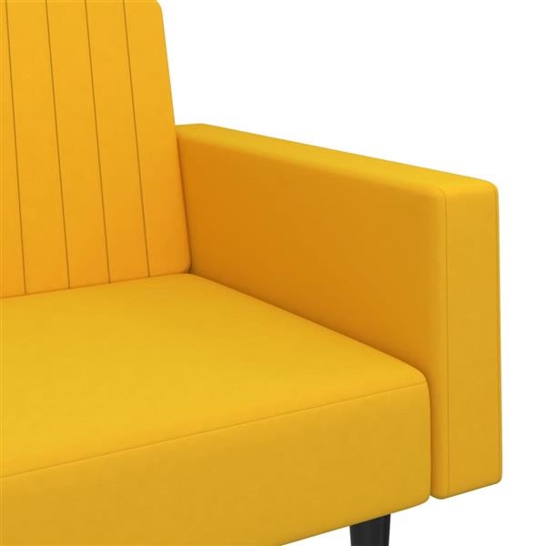 Grote foto slaapbank 2 zits fluweel geel huis en inrichting bankstellen