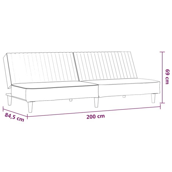 Grote foto slaapbank 2 zits fluweel cr mekleurig huis en inrichting bankstellen