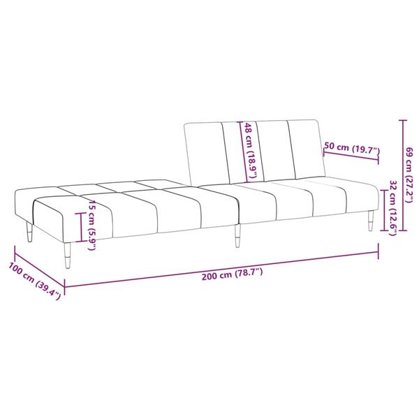 Grote foto slaapbank 2 zits fluweel blauw huis en inrichting bankstellen