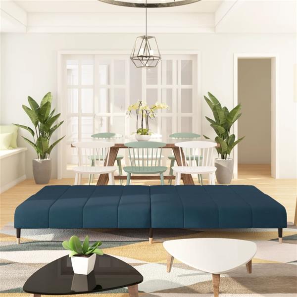 Grote foto slaapbank 2 zits fluweel blauw huis en inrichting bankstellen