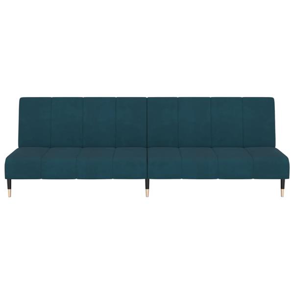 Grote foto slaapbank 2 zits fluweel blauw huis en inrichting bankstellen