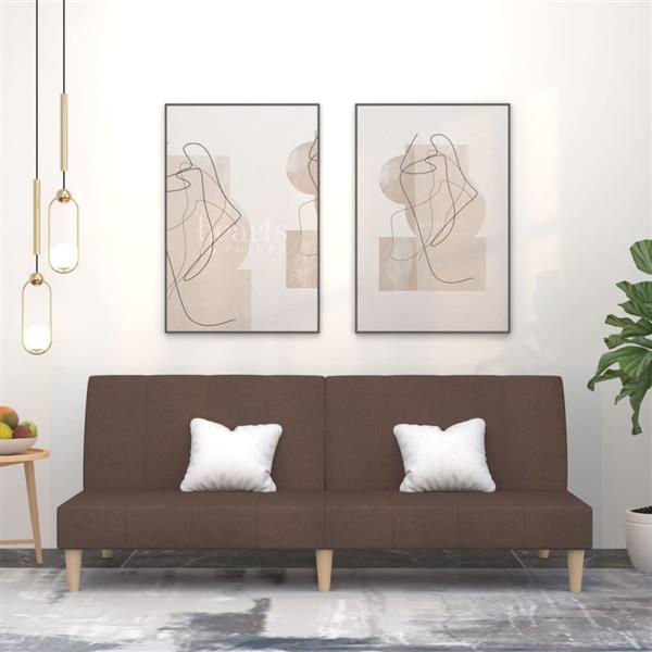 Grote foto slaapbank 2 zits stof taupe huis en inrichting bankstellen