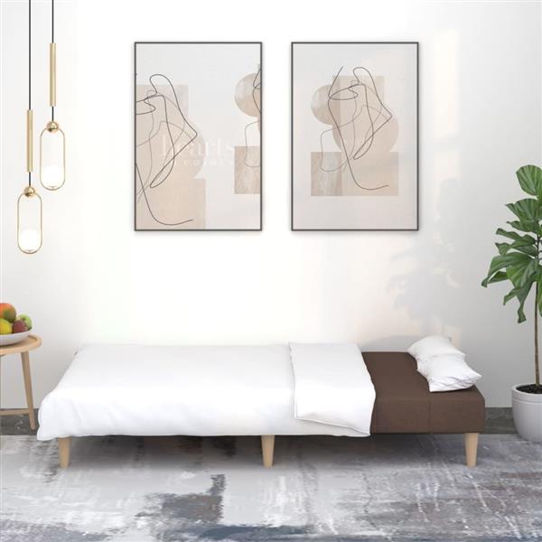 Grote foto slaapbank 2 zits stof taupe huis en inrichting bankstellen