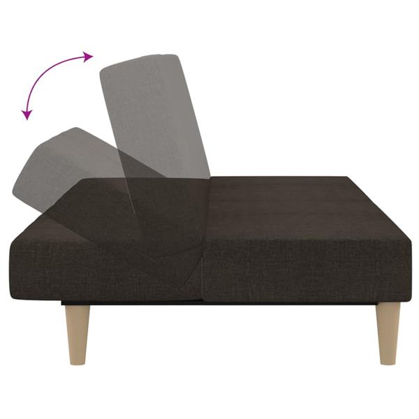 Grote foto slaapbank 2 zits stof donkerbruin huis en inrichting bankstellen