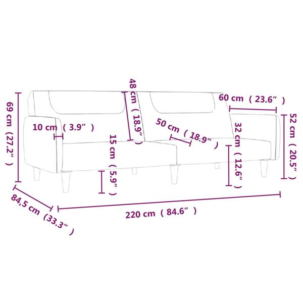 Grote foto slaapbank 2 zits stof zwart huis en inrichting bankstellen