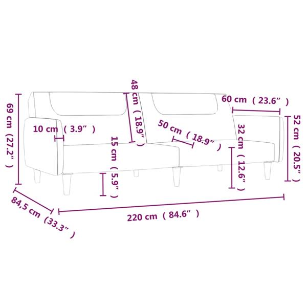 Grote foto slaapbank 2 zits stof zwart huis en inrichting bankstellen