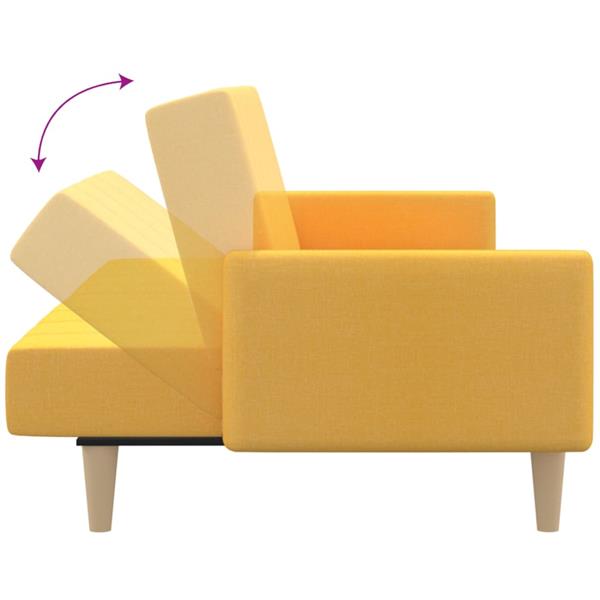 Grote foto slaapbank 2 zits stof geel huis en inrichting bankstellen