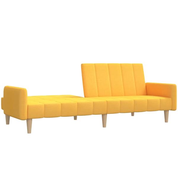 Grote foto slaapbank 2 zits stof geel huis en inrichting bankstellen