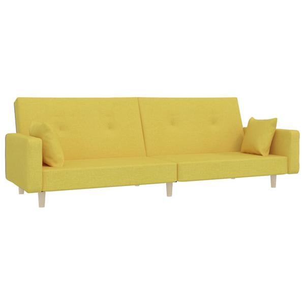 Grote foto slaapbank 2 zits met 2 kussens stof groen huis en inrichting bankstellen