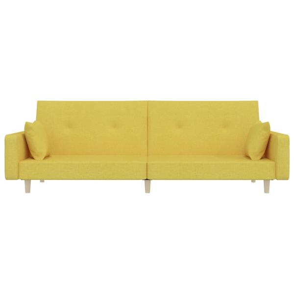 Grote foto slaapbank 2 zits met 2 kussens stof groen huis en inrichting bankstellen