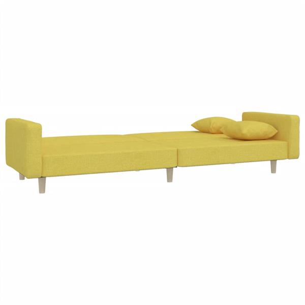 Grote foto slaapbank 2 zits met 2 kussens stof groen huis en inrichting bankstellen