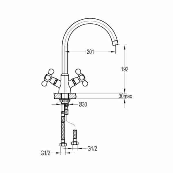 Grote foto keukenkraan nostalgische kraan liberty huis en inrichting keukenbenodigdheden