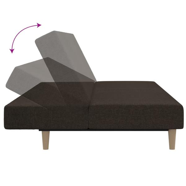 Grote foto slaapbank 2 zits stof donkerbruin huis en inrichting bankstellen