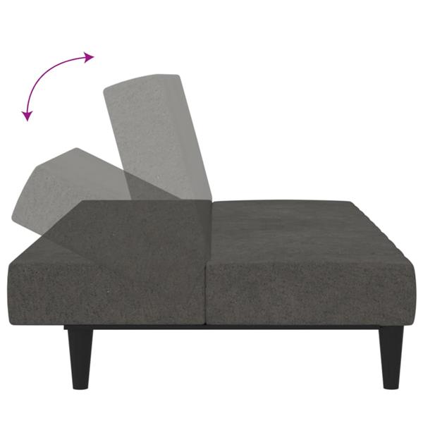 Grote foto slaapbank 2 zits met voetenbank microvezelstof donkergrijs huis en inrichting bankstellen