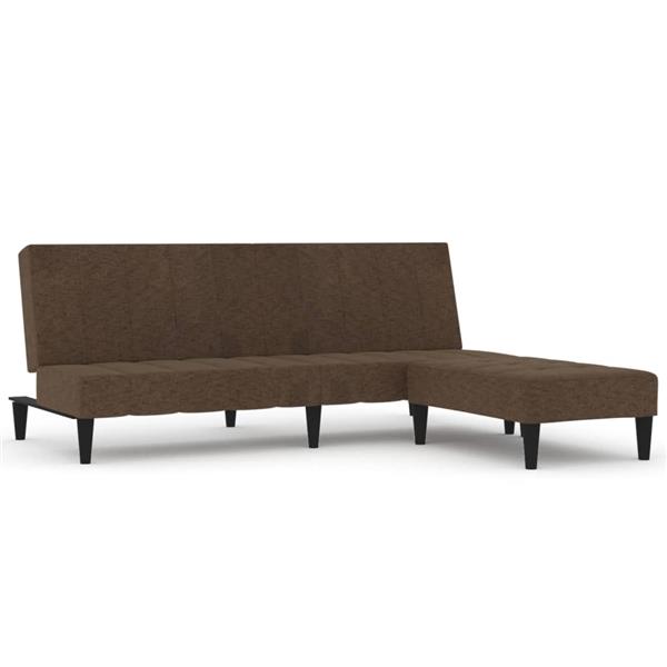 Grote foto slaapbank 2 zits met voetenbank microvezelstof bruin huis en inrichting bankstellen