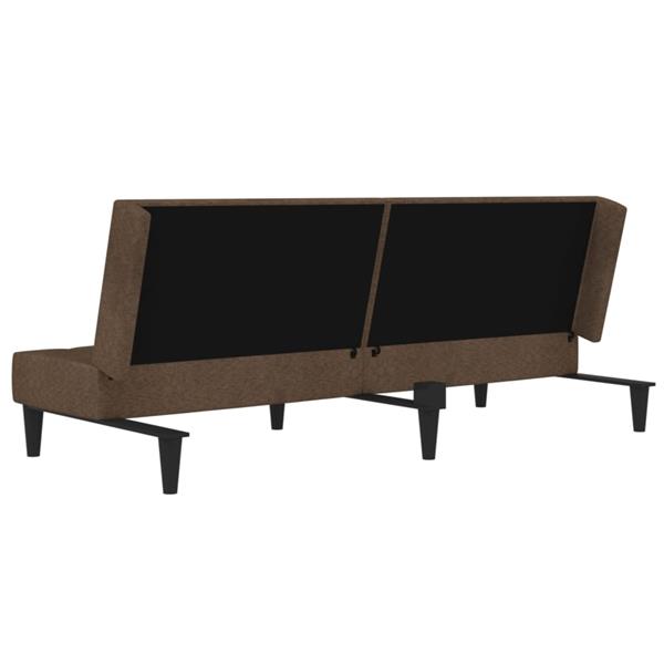 Grote foto slaapbank 2 zits met voetenbank microvezelstof bruin huis en inrichting bankstellen