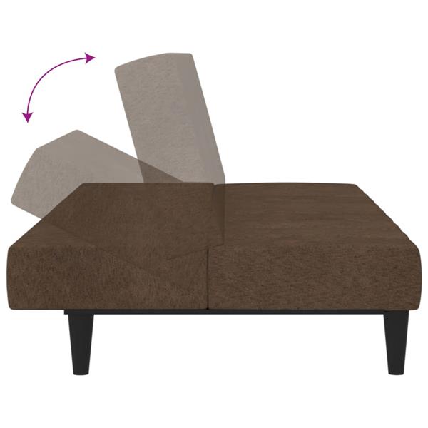 Grote foto slaapbank 2 zits met voetenbank microvezelstof bruin huis en inrichting bankstellen