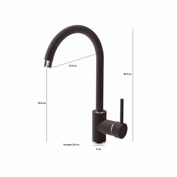 Grote foto keukenkraan nemezja hoog zwart huis en inrichting keukenbenodigdheden