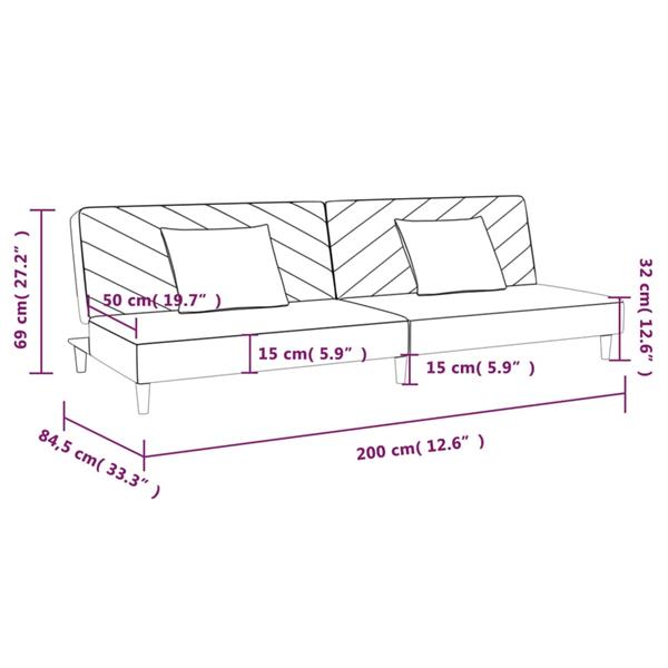 Grote foto slaapbank 2 zits met 2 kussens en voetenbank stof groen huis en inrichting bankstellen