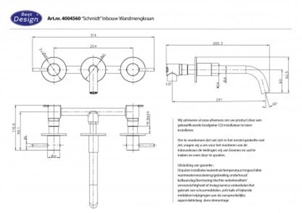 Grote foto wastafelkraan inbouw compleet tweeknops schmidt doe het zelf en verbouw sanitair