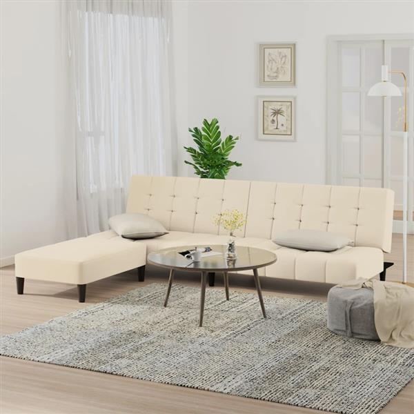 Grote foto slaapbank 2 zits met voetenbank fluweel cr mekleurig huis en inrichting bankstellen