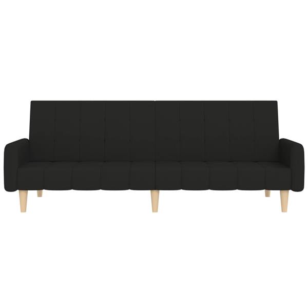 Grote foto slaapbank 2 zits met voetenbank stof zwart huis en inrichting bankstellen