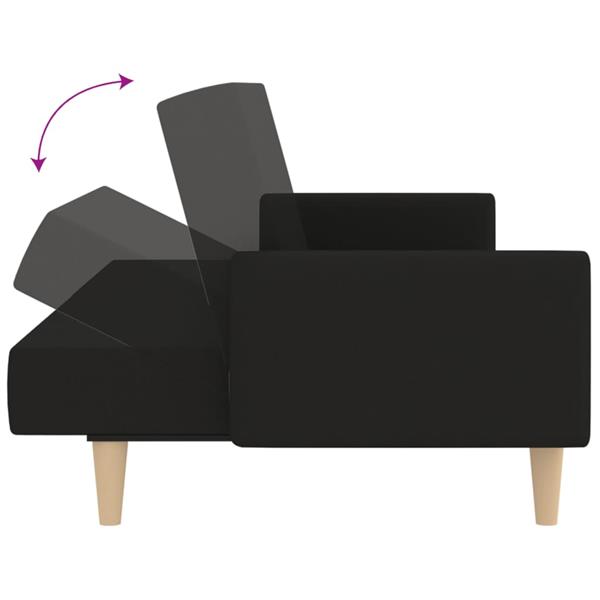 Grote foto slaapbank 2 zits met voetenbank stof zwart huis en inrichting bankstellen