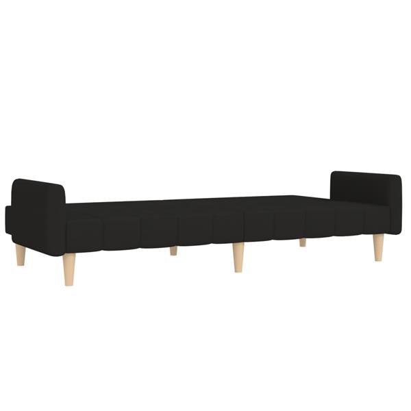 Grote foto slaapbank 2 zits met voetenbank stof zwart huis en inrichting bankstellen