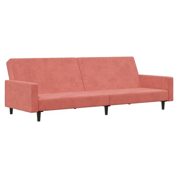 Grote foto slaapbank 2 zits met voetenbank fluweel roze huis en inrichting bankstellen