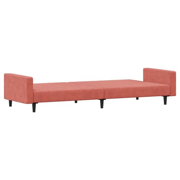 Grote foto slaapbank 2 zits met voetenbank fluweel roze huis en inrichting bankstellen