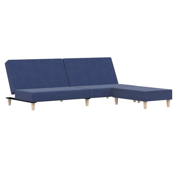 Grote foto slaapbank 2 zits met voetenbank stof blauw huis en inrichting bankstellen