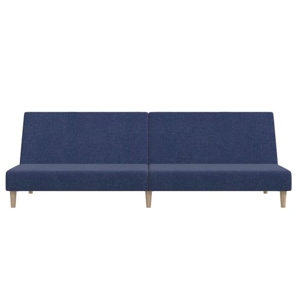 Grote foto slaapbank 2 zits met voetenbank stof blauw huis en inrichting bankstellen