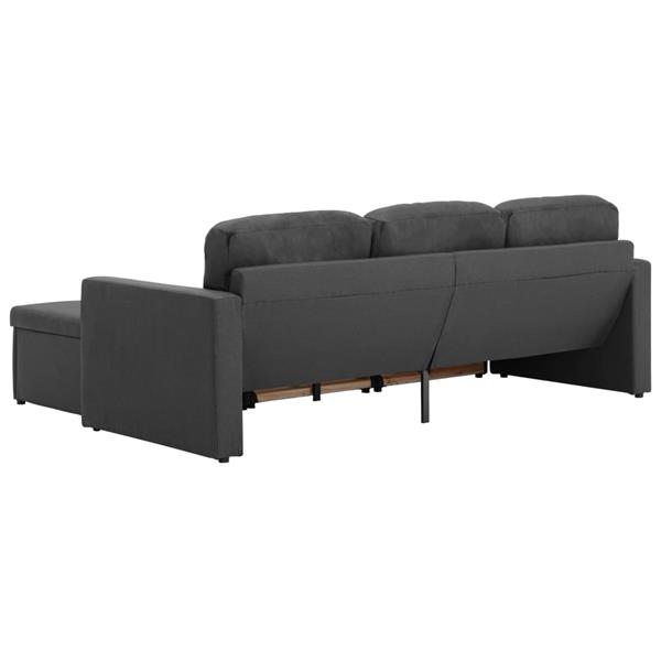 Grote foto slaapbank driezits modulair stof donkergrijs huis en inrichting bankstellen