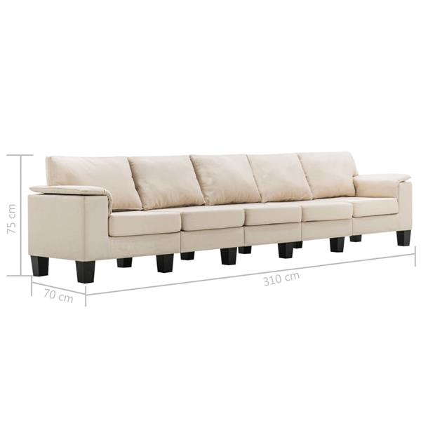 Grote foto vijfzitsbank stof cr me huis en inrichting bankstellen